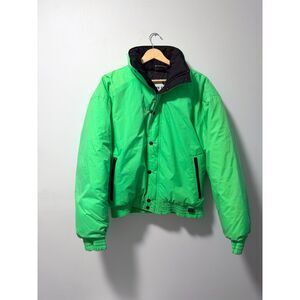 Vintage White Stag Action Sports Ski Jacket Mens Small Neon Green Black 80s 90s